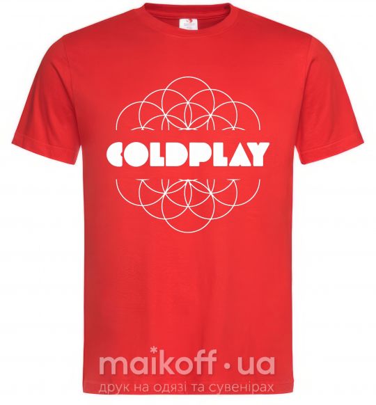 Мужская футболка Coldplay white logo Красный фото