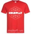 Мужская футболка Coldplay white logo Красный фото