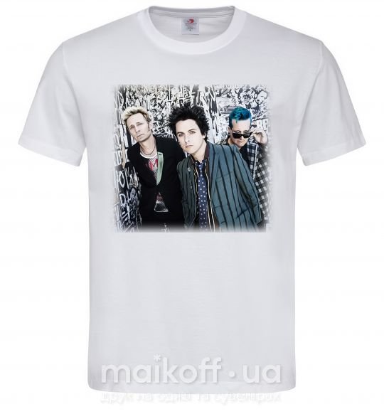 Мужская футболка Green Day group Белый фото