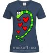Женская футболка Love snake girl Темно-синий фото
