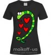 Жіноча футболка Love snake girl Чорний фото