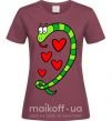 Женская футболка Love snake girl Бордовый фото
