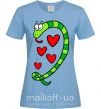 Жіноча футболка Love snake girl Блакитний фото
