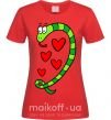 Жіноча футболка Love snake girl Червоний фото
