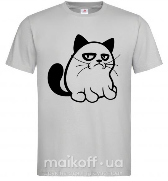 Мужская футболка Grupy cat boy Серый фото